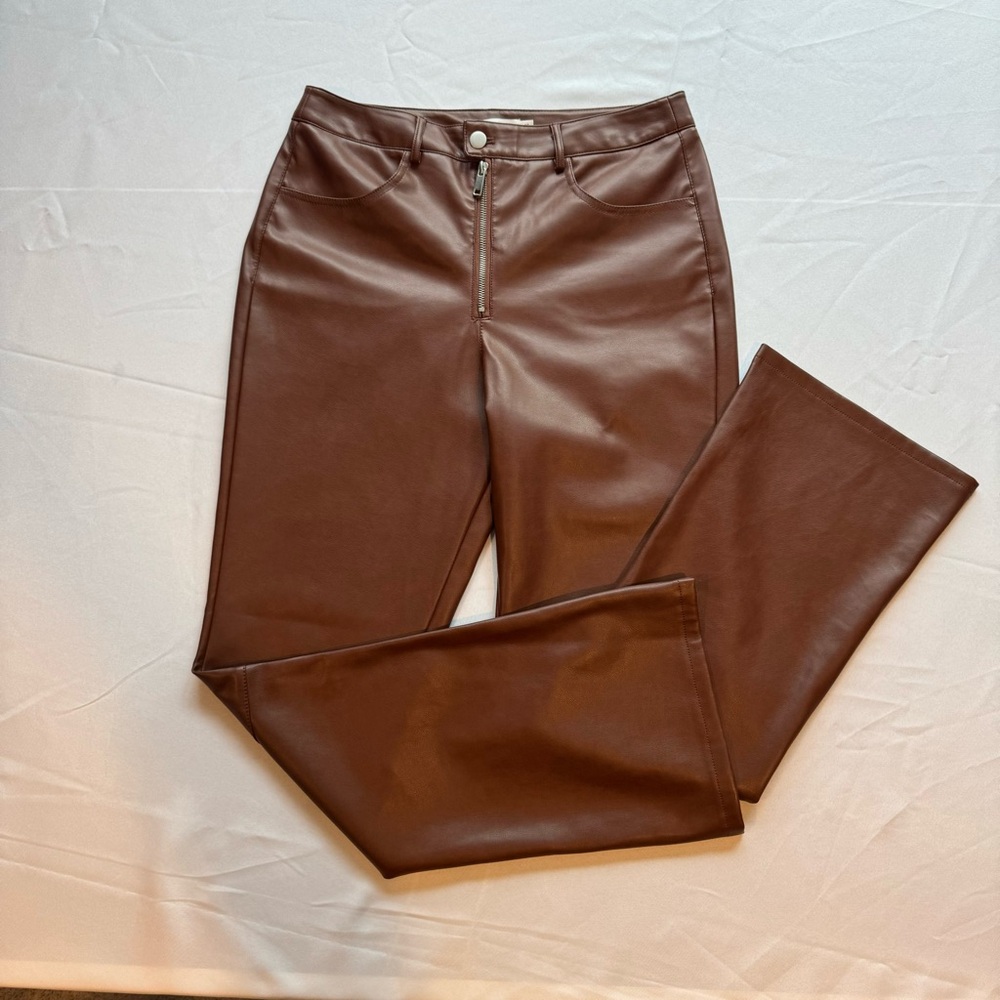 Anthropologie Avec Les Filles Faux Leather Kick-Flare Pants - Picture 6 of 12